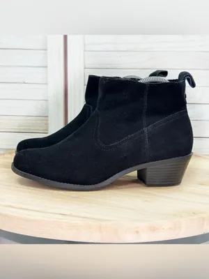 Vionic Vera Suede Western Ankle Boots Booties Black Women 8.5 Water Resistant thumbnail 3