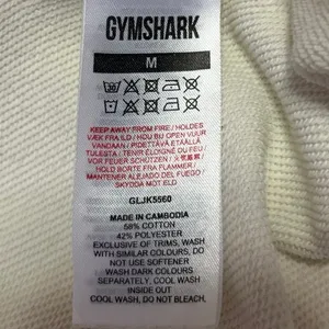 Gymshark White Long Sleeve Knit Mid Length Open Cardigan Sweater Top Size M thumbnail 8
