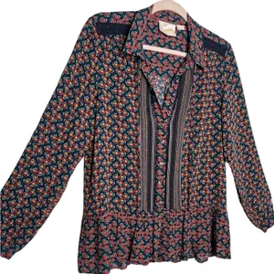 Anthropologie Maeve Janie Flounced Peasant Button Front Blouse Size 4 thumbnail 3