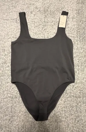 A‎ New Day Women's Grey Square Neck Tank Bodysuit Size XXL thumbnail 1