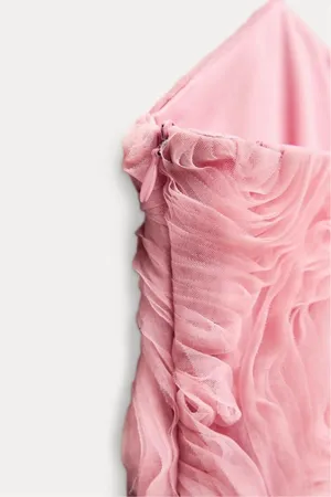 Zara dress mini bodycon floral tulle summer wedding party thumbnail 4