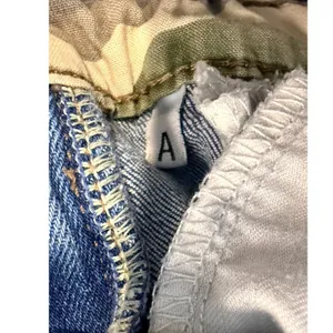 Gap 1969 Best Girlfriend Jeans 27T Light Wash Distressed Camo Trim Cuff cropped thumbnail 7
