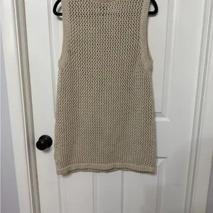 TNA‎ x ARITZIA dundas open knit sweater vest tan size large thumbnail 7