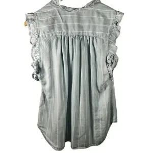Cupio‎ Ruffled Sleeveless Chambray Top XS thumbnail 2