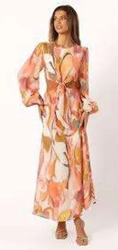 Petal & Pup NWT Floral Laquin Cutout Long Sleeve‎ Maxi Dress XL Adjustable thumbnail 1