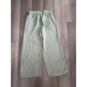 Halara Pale Aqua High Waist Drawstring Wide Leg Casual Linen-Feel Pant S Petite thumbnail 4