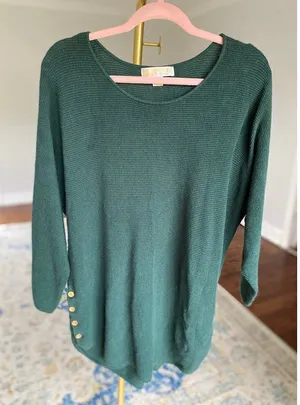 Michael‎ Kors Knit Tunic Sweater Coastal Grandmother Quiet Luxury Cottagecore thumbnail 1