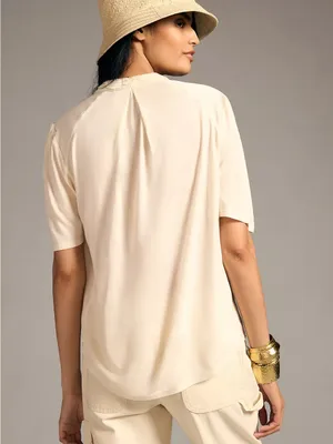 Anthropologie TINY Eliana Embroidered Floral Top Ivory Small NWT thumbnail 3
