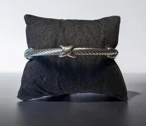 Rebecca Rittenhouse Silver Cable Twist Open Cuff Bracelet thumbnail 1