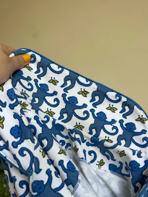 Roller Rabbit Monkey Print Short Sleeve Button Down Pajama Top thumbnail 13