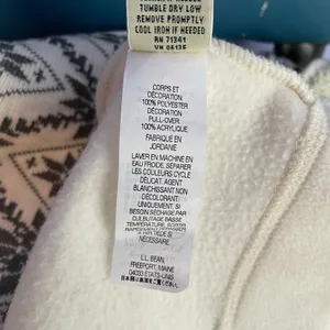 L.L.‎ Bean Printed Fleece Full Zip Jacket in Cream Grey Size Large thumbnail 7