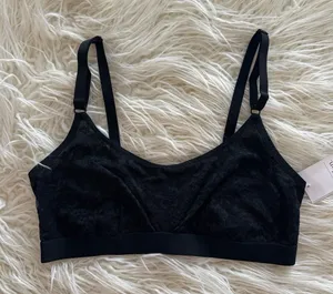 Auden Lace Lightly Lined Scoop Neck Bralette Black Size Medium thumbnail 1