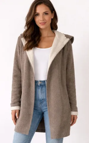 Jo & Me wool cashmere blend long cardigan sweater Large soft business casual thumbnail 1