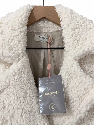 House of CB Bear Coat Milk White Size Small NWT Faux Fur Sherpa thumbnail 8