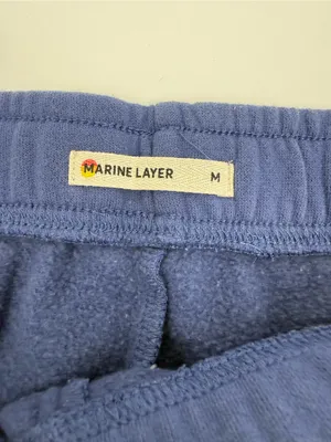 Marine Layer Fleece French Terry High Rise Jogger Sweatpants Skipper Blue thumbnail 7