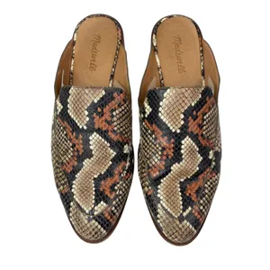 Madewell Frances Snake Skin Embossed Leather Pointed Toe Loafer Flat Mules 9.5 thumbnail 2