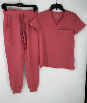 FIGS Scrub Set Pocket Catarina Top Womens XXS Quartz Pink Zamora Jogger Pants thumbnail 1