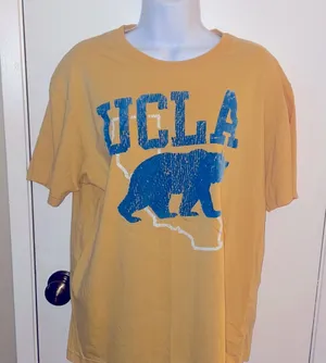 Distressed vintage UCLA college tee yellow and blue large 90’s thumbnail 1