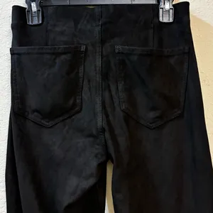 American Eagle Faux Suede Pants Stretch Black Straight Leg Size Small thumbnail 7