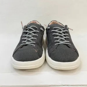 HeyDude Womens Karina Slip On Casual Canvas Sneakers Gray Black Snake Size 9 thumbnail 4
