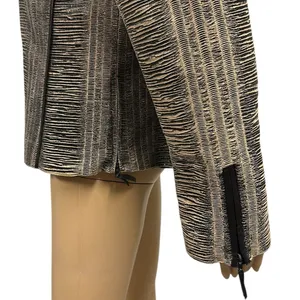 Blue Ice Tan Black Textured Zip Up Zip Sides and Cuffs Blazer Jacket Womens 10 thumbnail 8