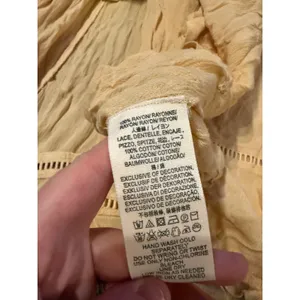 Free People Will‎ Wait For You Dress Women's Medium Natural Boho Ruffle Festival thumbnail 6