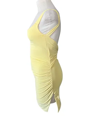 PRINCESS POLLY Kassanda Mini Dress Yellow Size 4 thumbnail 5