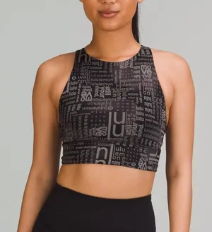 Lululemon Energy High-Neck Longline Bra in Lululemon Ombre Black Multi Sz 12 thumbnail 1