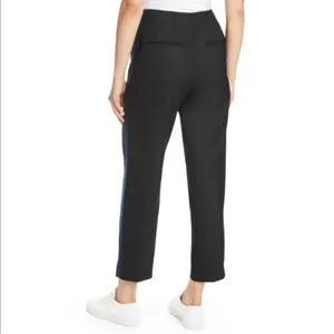 Club‎ Monaco Ryanne Pants Size 4 Black Wool Tuxedo Stripe Trouser Dark Academia thumbnail 2