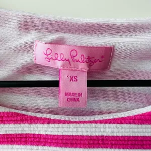 Whiting Hotty Pink Ottoman Stripe Cut Out Jersey Shift Dress XS thumbnail 4