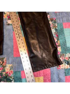 Abercrombie & Fitch 30/10L The '90s Straight Ultra High Rise Faux Leather Pants thumbnail 8