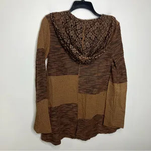 Gimmicks by BKE pieced open cardigan brown casual boho women's size small thumbnail 8