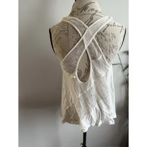 Free People Women's Sleeveless Flowy Tank-Tunic‎ With Mesh Size XSmall thumbnail 2