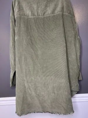 OFFLINE By Aerie Jacket Womens XL Green Corduroy 1/2 Zip Long Shacket Oversized thumbnail 7