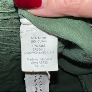 J.Crew‎ Army Green Linen Cotton Blend Utility Cargo Crop Pants thumbnail 9