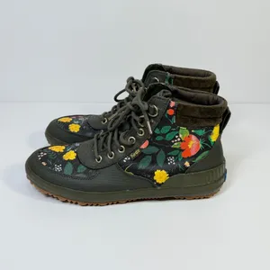 Keds x Rifle Paper Co Scout Boot Olive Floral Lace Up Ankle Boots Sz 7 Gorpcore thumbnail 2