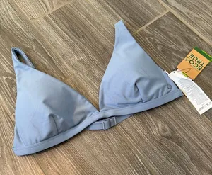 Volcom Light frosty Blue Simply Seamless Halter Bikini Top size Medium 🎉NWT🎉 thumbnail 1