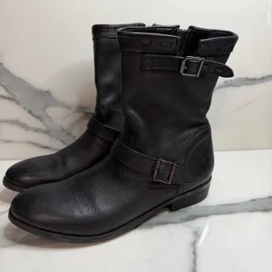 J. Jill Wmn Black Leather Groupie Boots Sz 8.5 Classic Closet Staple Minimalist thumbnail 3