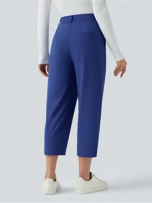 Halara Flex DayStretch High Waisted Cropped Work Pants Blue Medium NWT thumbnail 2