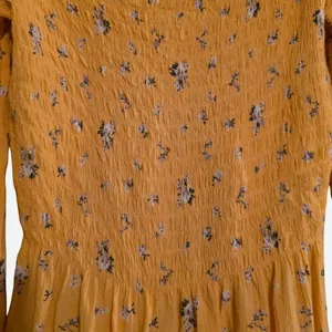 Hollister Deep Yellow Floral Long Sleeve Top Y2K Coquette Soft Girl‎ XS EUC thumbnail 3