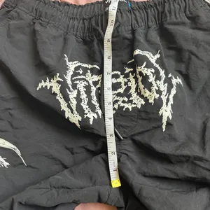 Vitriol Shorts Men Black Grim Fusion Reaper Graphic Gothic Spell out Grunge Board Shorts Y2K #Streetwear #Emo #Punk #Skater #Biker Sz M - measurement in pics thumbnail 5