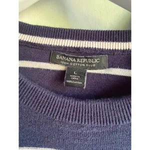 Banana Republic Breton Striped Cotton Sweater Large Navy White Coastal Preppy thumbnail 4