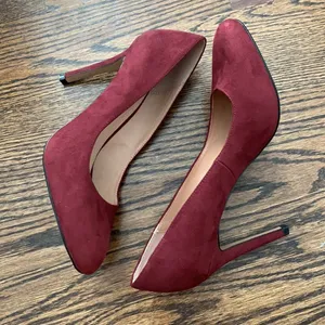 Lauren Blackwell Cecily Suede Burgundy High Heel Pumps Sz 10 thumbnail 8