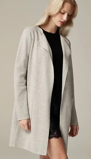 J Crew 365 Juliette Collarless Sweater‎ Blazer XL Open Front Wool Blend Cardigan thumbnail 1
