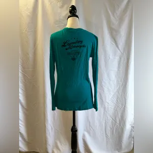 Harley Davidson Born to be Wild Long Sleeve Tee Size Lg Biker Denney’s HD thumbnail 4