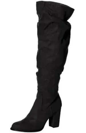 Madden Girl Black Over-the-Knee Block Heel Boots thumbnail 1