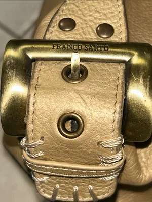 Franco Sarto Gold Leather Shoulder Bag with Gold Turn-Lock thumbnail 3