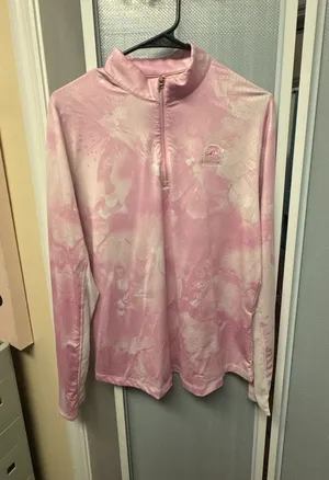 Callaway 1/4 Zip Pullover Size L Pink Tie Dye Golf Top thumbnail 1