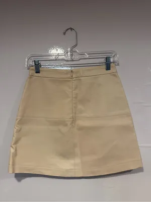 NWT BB Dakota X Steve Madden Cream A-Line Faux Leather Mini Skirt thumbnail 4
