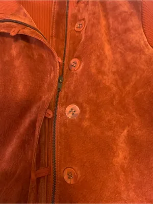 TEHAMA Women's Suede Button Jacket in Burnt Orange Size XL thumbnail 5